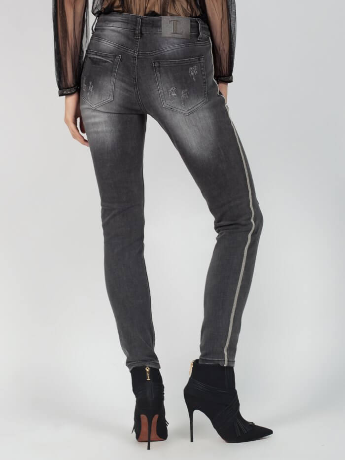 Παντελόνι jean skinny σε γκρι χρώμα